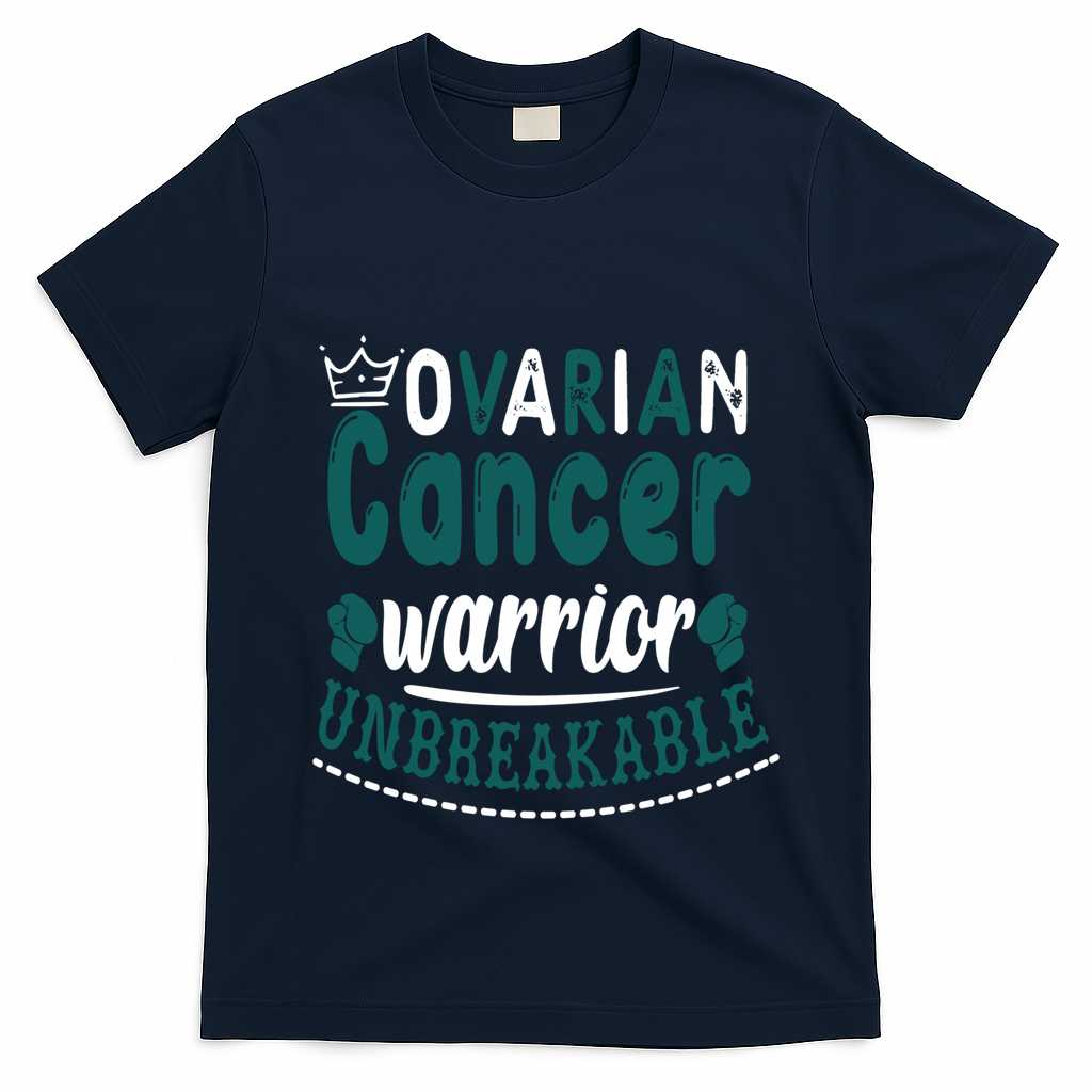 Ovarian Cancer Warrior Unbreakable Great Gift T-Shirt