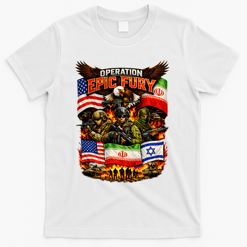 Operation Epic Fury America Iran And Israel T-Shirt - White