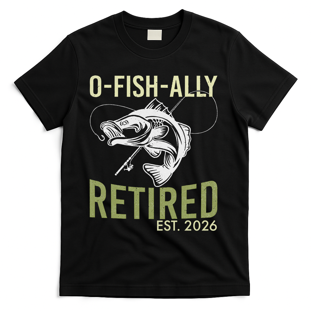 O Fish Ally Retired EST 2026 Fishing T-Shirt - Black