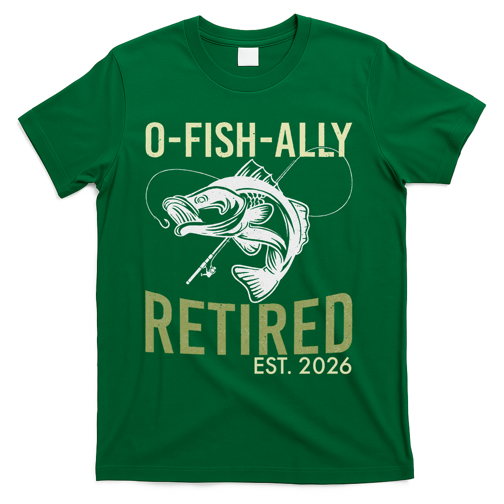 O Fish Ally Retired EST 2026 Fishing T-Shirt - Green