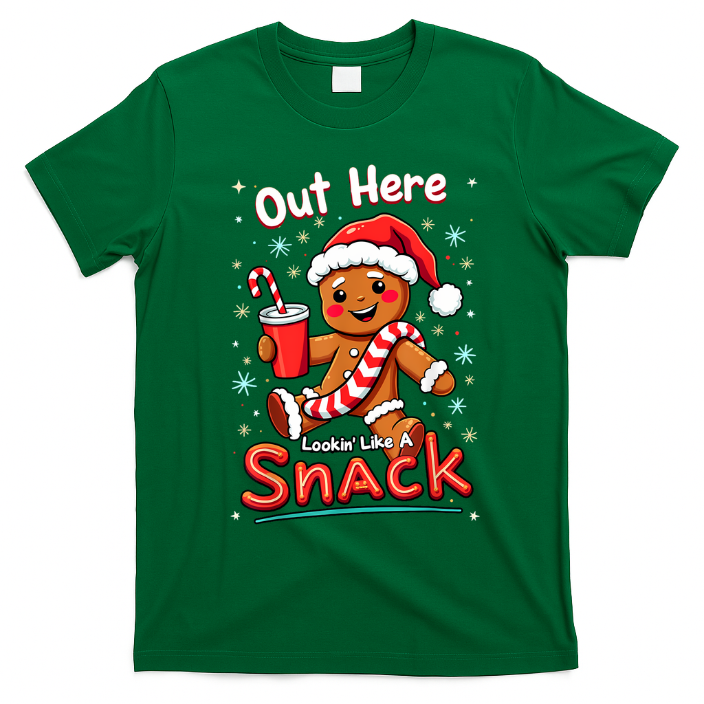 Out Here Looking Like A Snack Christmas Funny Boujee Xmas T-Shirt - Irish Green