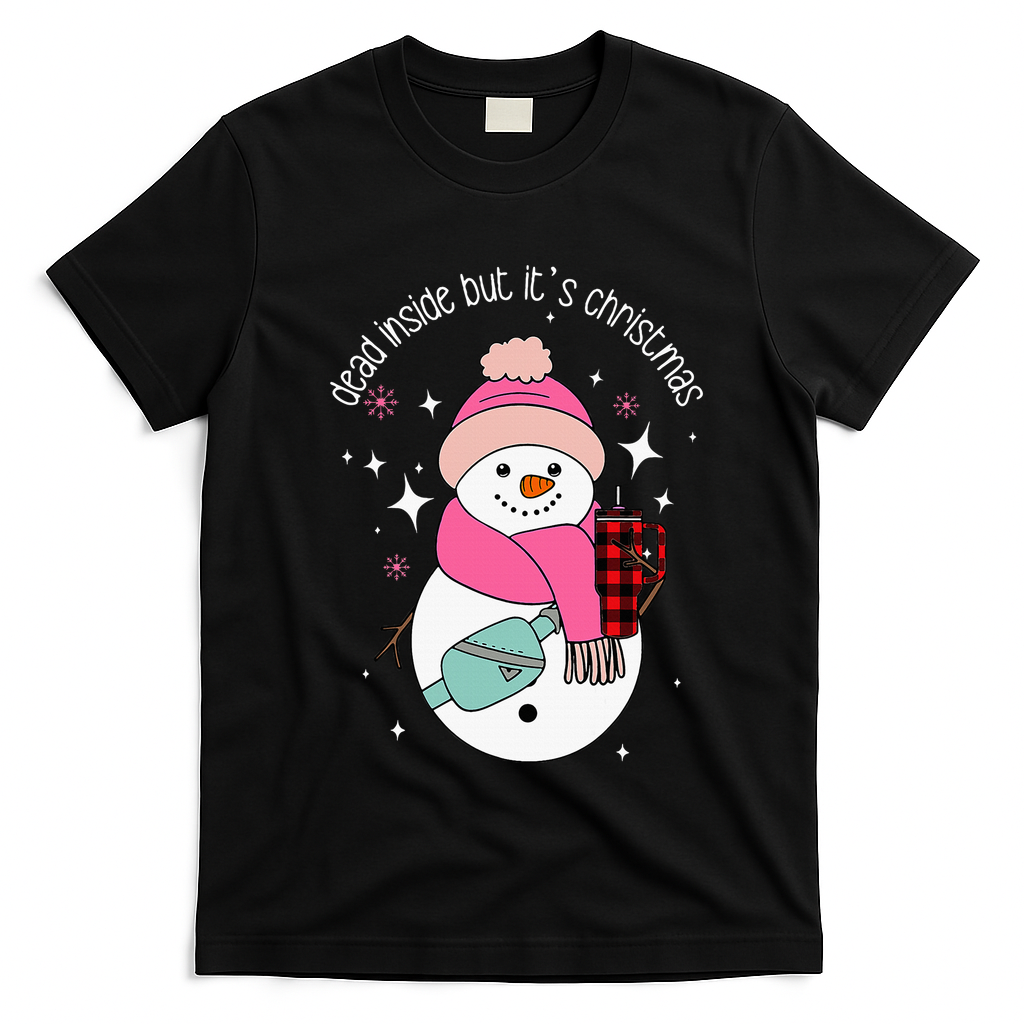 Out Here Looking Like A Snack Cute Boo Jee Xmas Snowman T-Shirt - Black