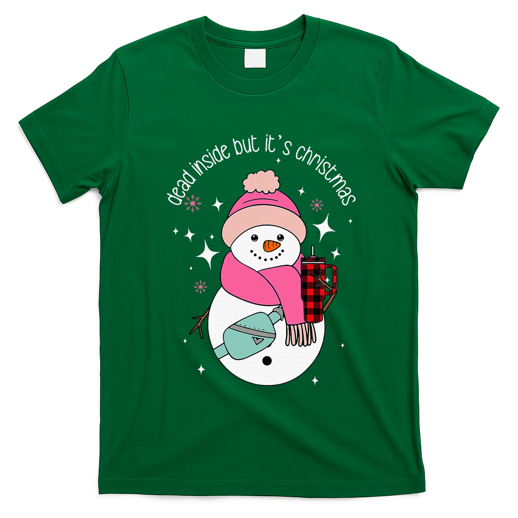 Out Here Looking Like A Snack Cute Boo Jee Xmas Snowman T-Shirt - Irish Green