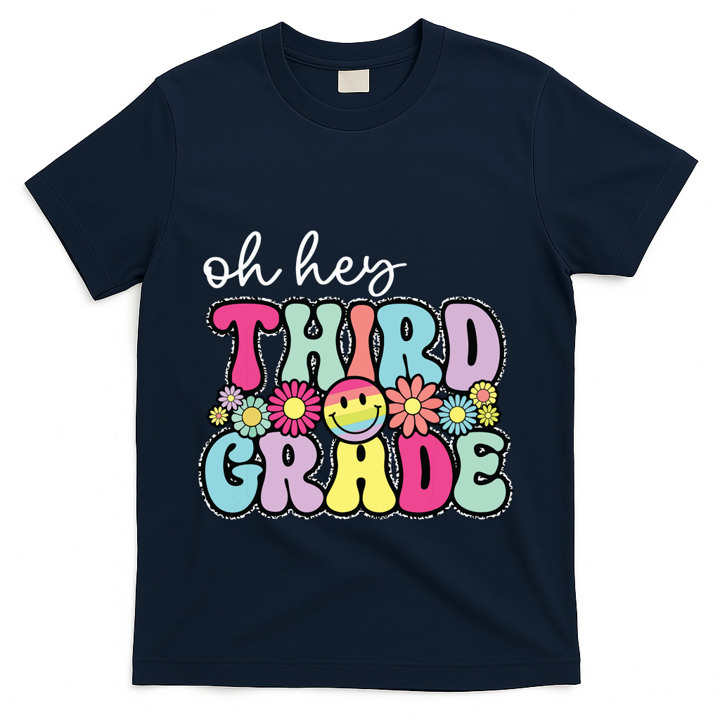 Oh Hey Third Grade Boy Girl Teacher Back To School 3rd Grade T-Shirt - Navy