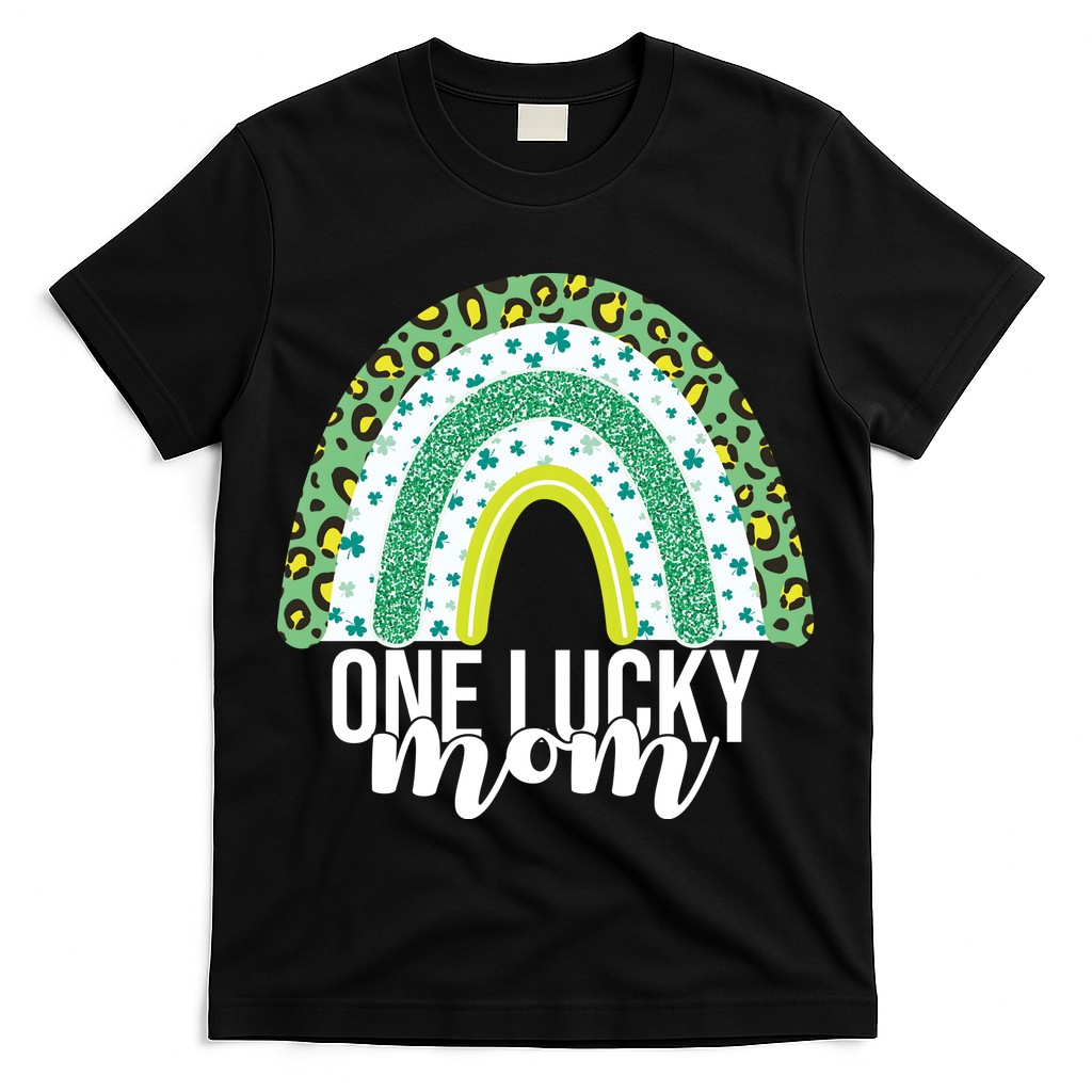 One Lucky Mom Rainbow St Patrick's Day T-Shirt