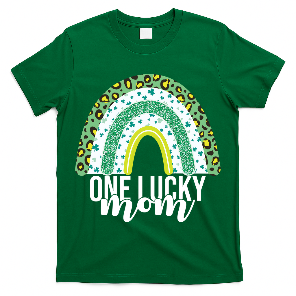 One Lucky Mom Rainbow St Patrick's Day T-Shirt