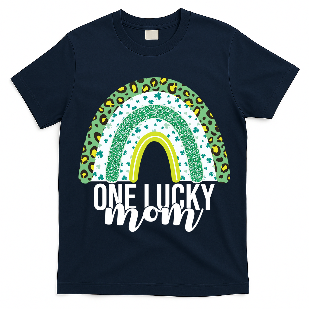 One Lucky Mom Rainbow St Patrick's Day T-Shirt