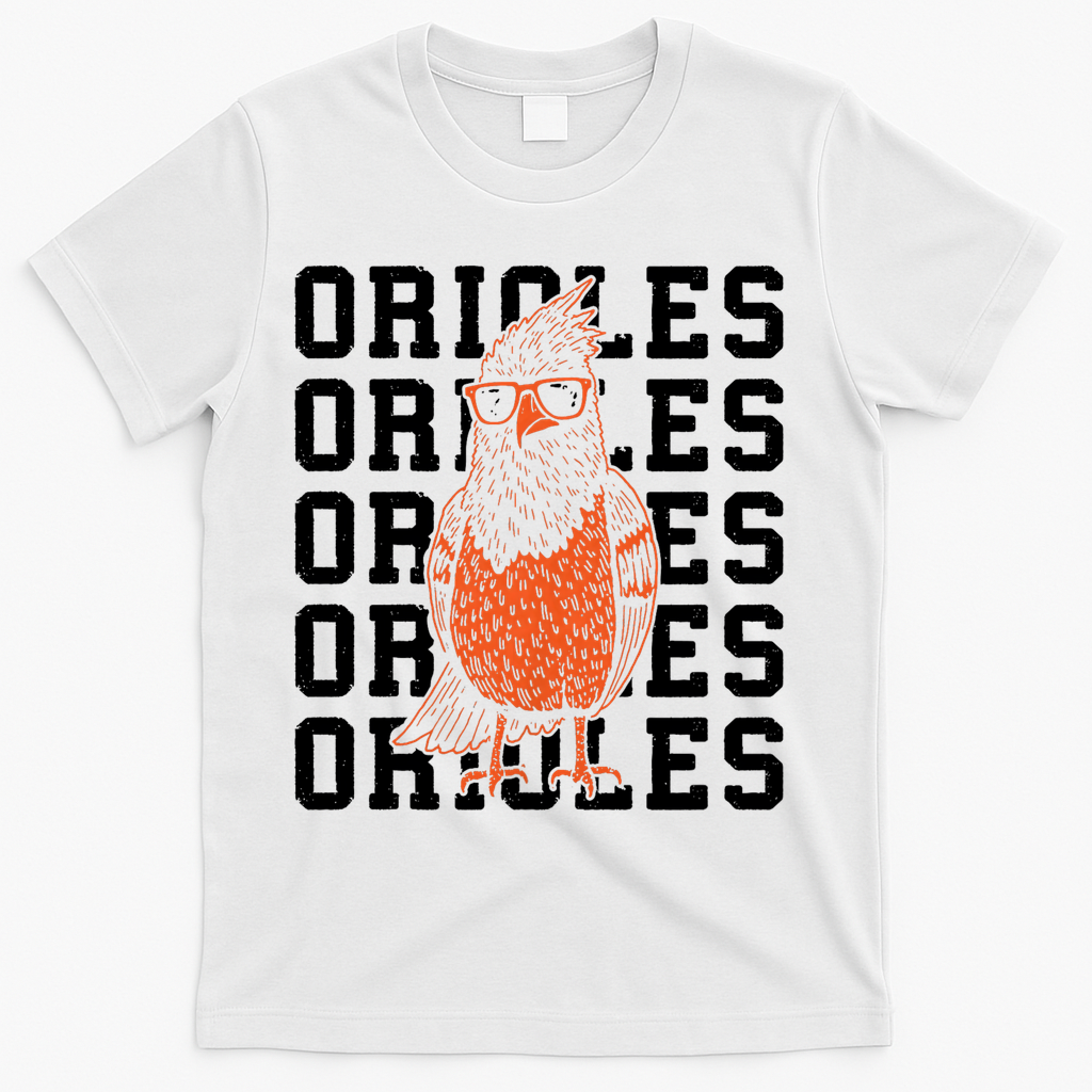 Oriole Name Vintage Bird T-Shirt - White