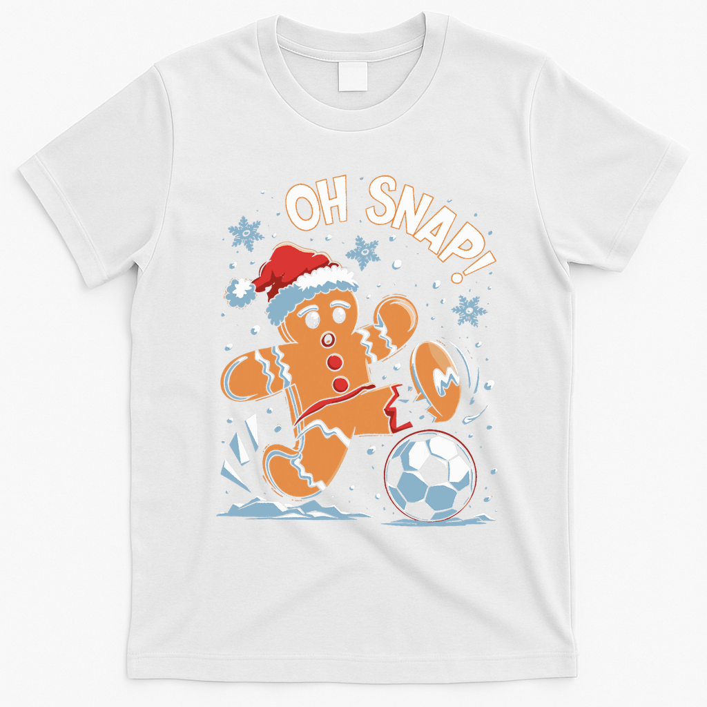 Oh Snap Gingerbreadman Christmas Soccer T-Shirt - White