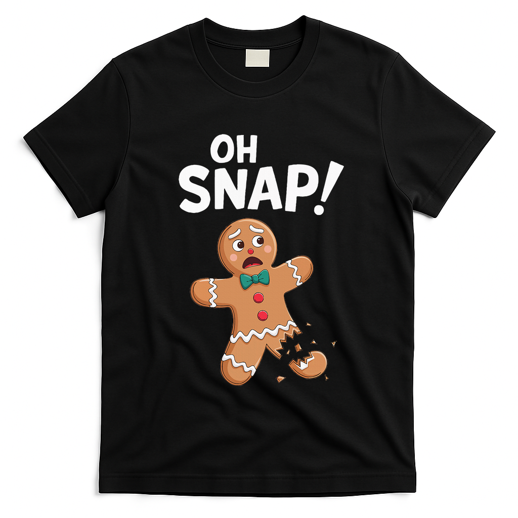 Oh Snap Gingerbread Man Adult Costume T-Shirt - Black