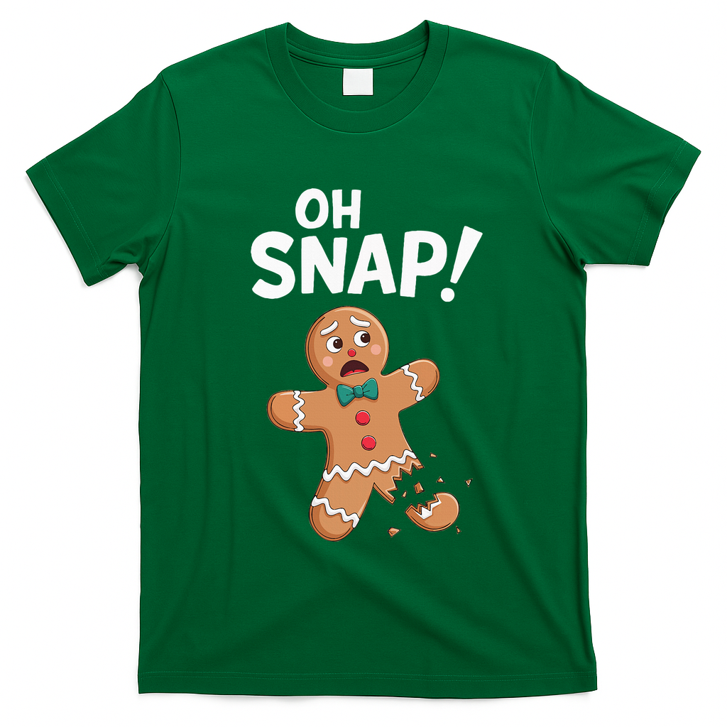 Oh Snap Gingerbread Man T-Shirt - Irish Green