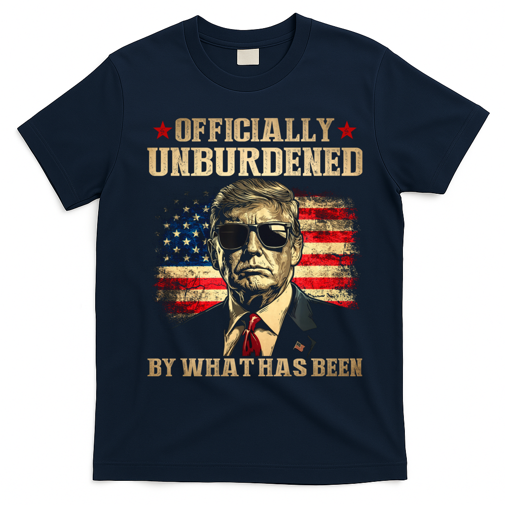 Officially Unburdened By What Has Been Trump Victory T-Shirt - Navy Blue