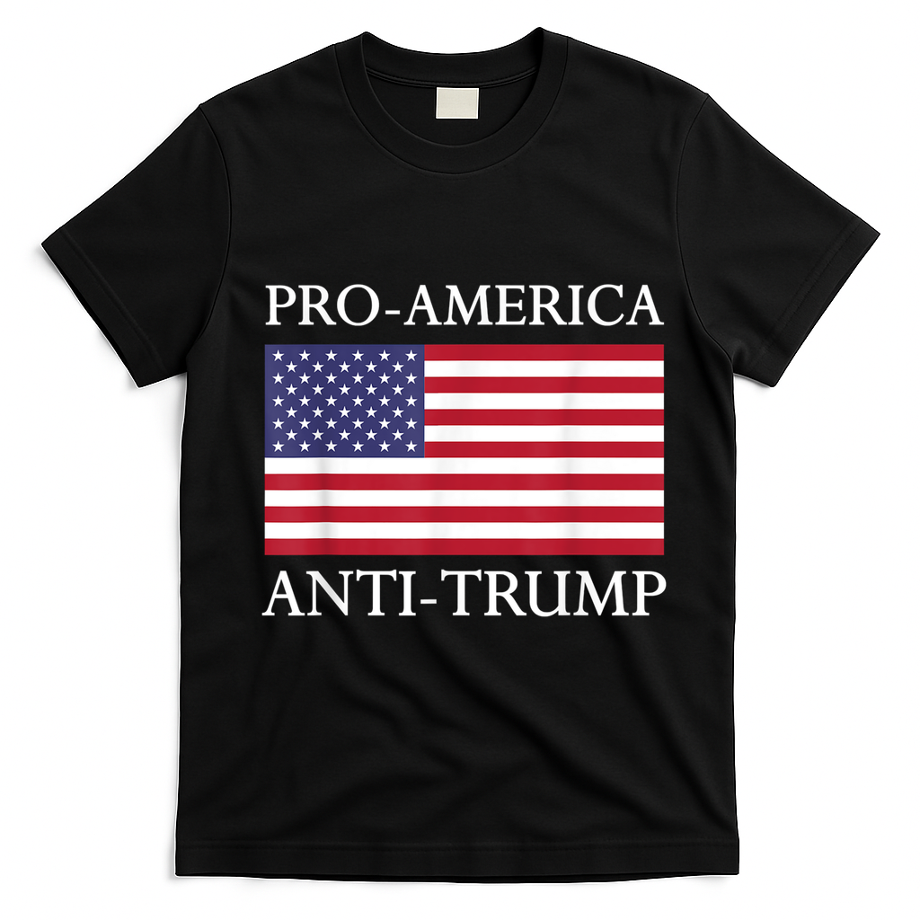 Pro America Anti Trump American Usa Flag Resist T-Shirt - Black