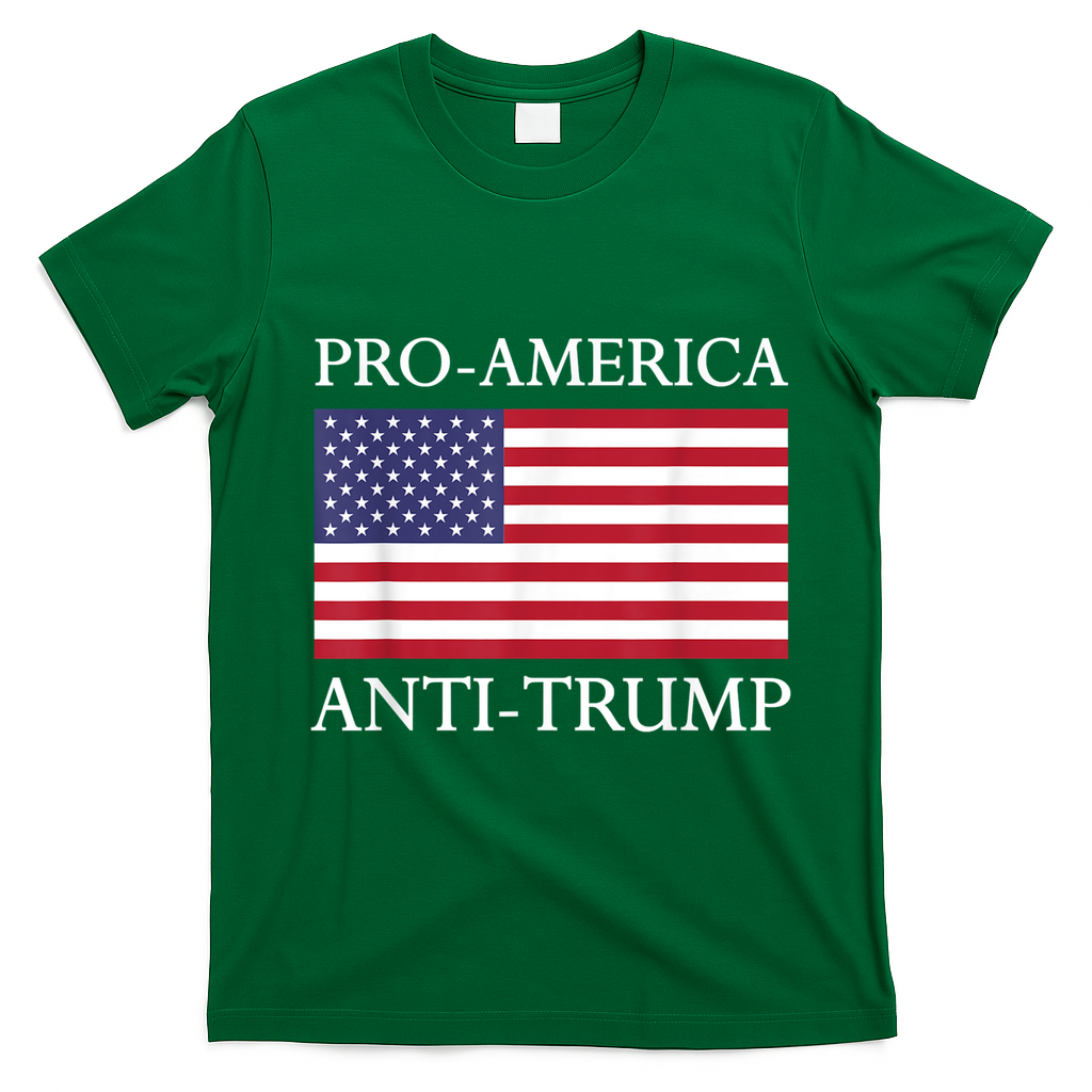 Pro America Anti Trump American Usa Flag Resist T-Shirt - Irish Green