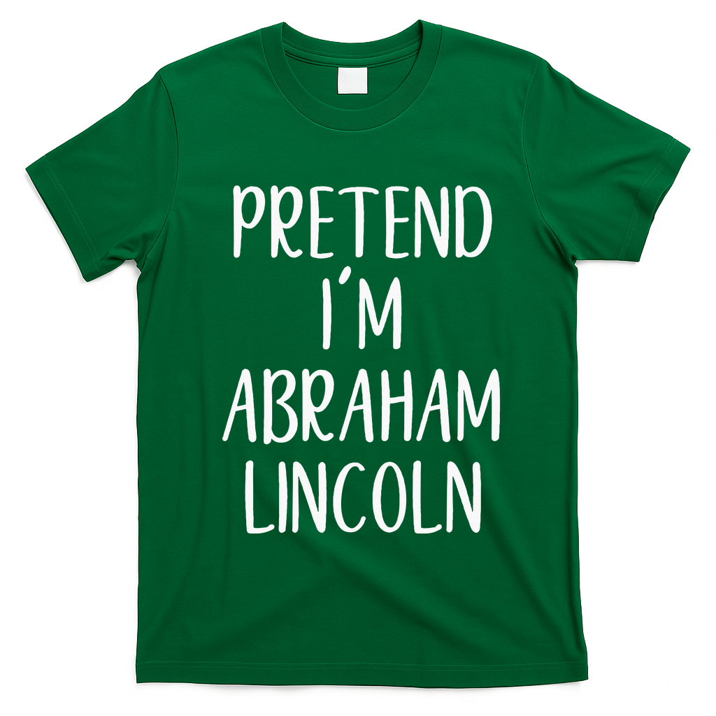 Pretend Abraham Abe Lincoln Costume Halloween Simple Funny T-Shirt - Irish Green