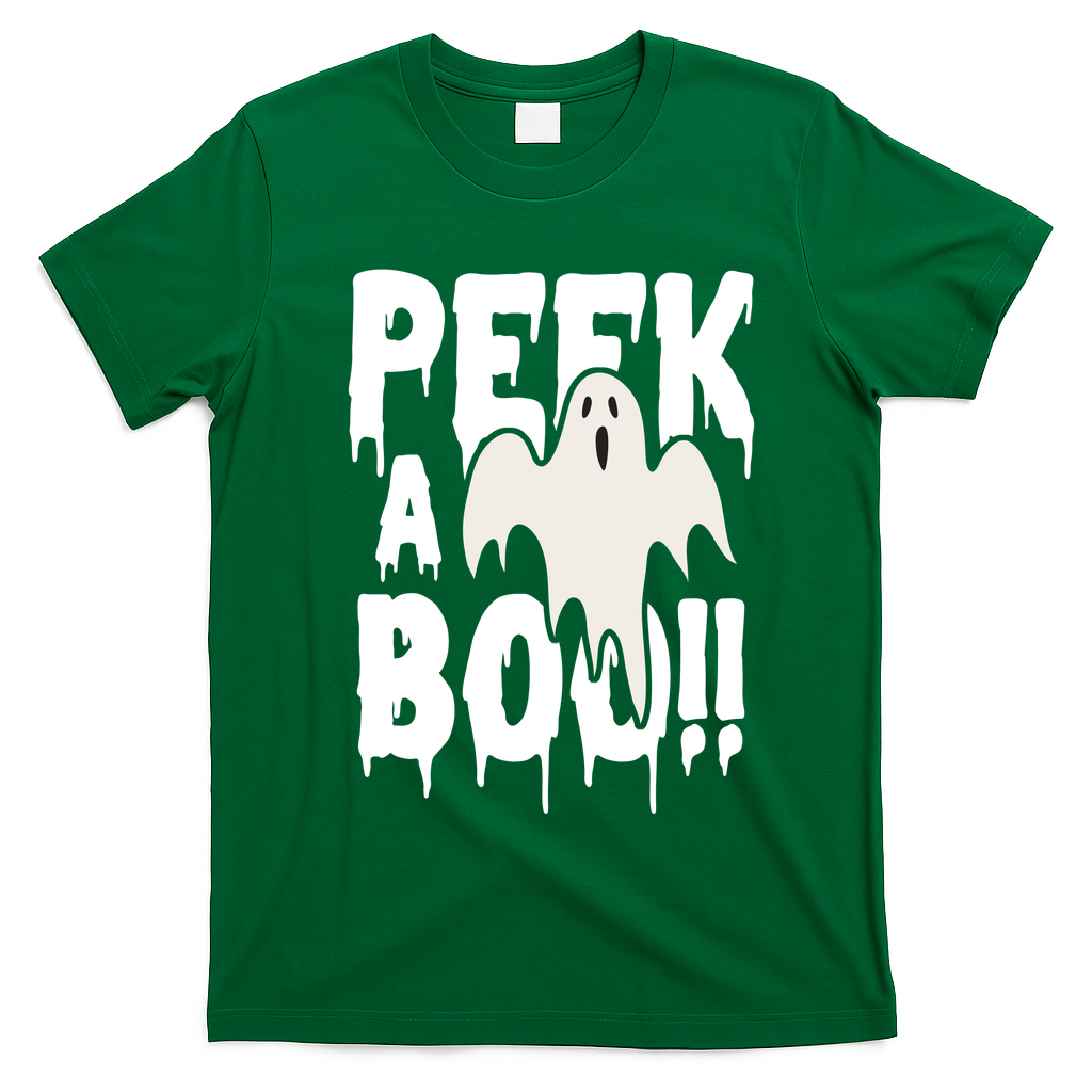 Peek A Boo Halloween Ghost T-Shirt - Irish Green