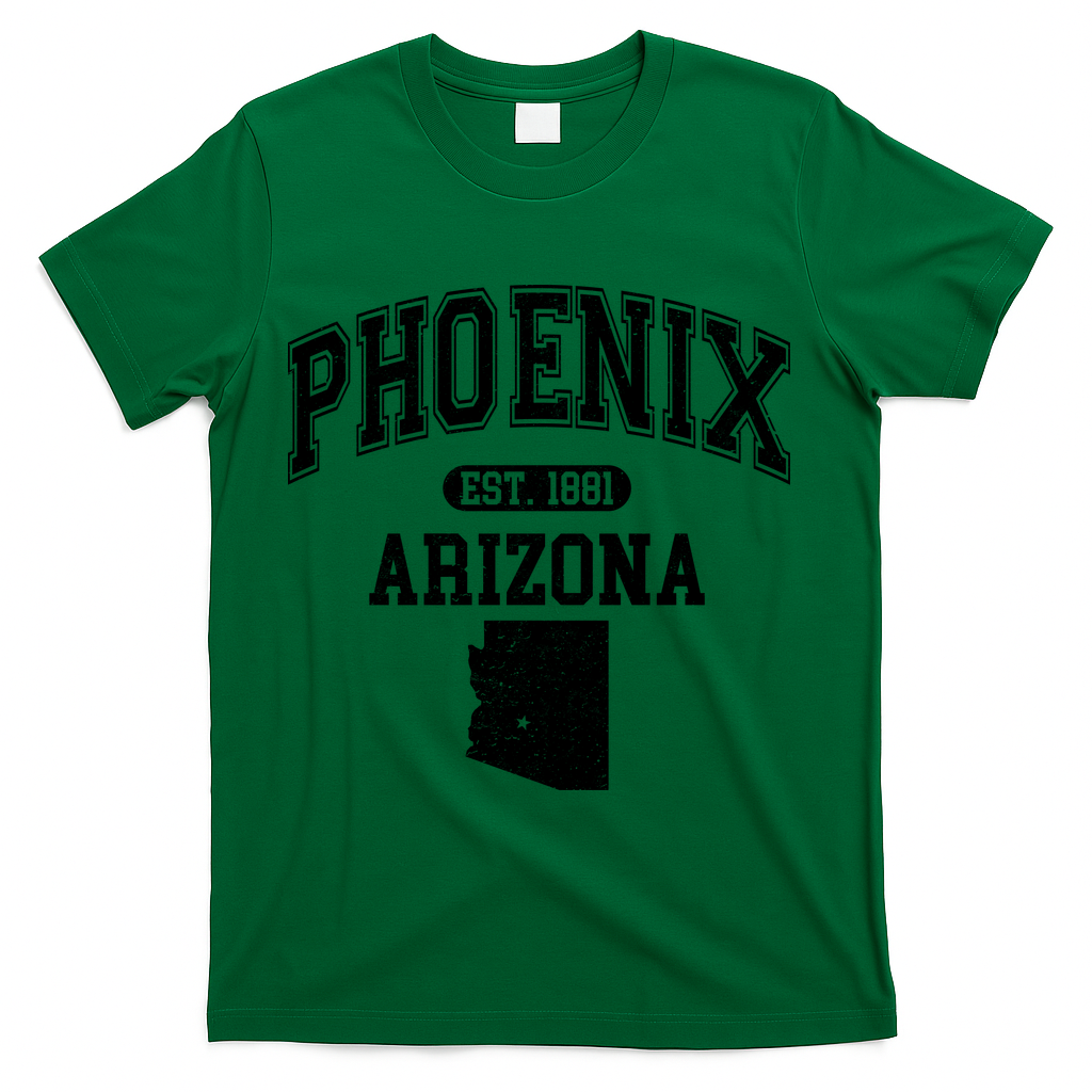 Phoenix Arizona Est 1881 Varsity T-Shirt - Green