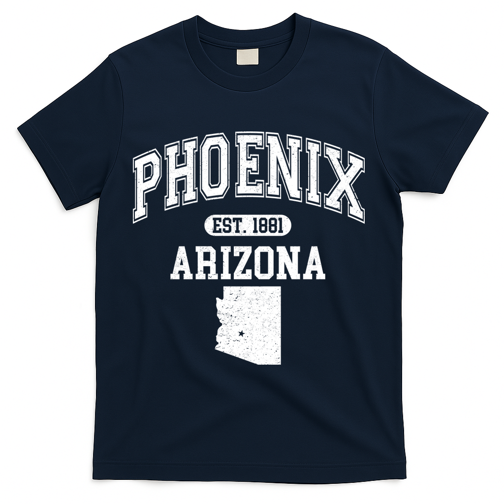 Phoenix Arizona Est 1881 Varsity T-Shirt - Navy