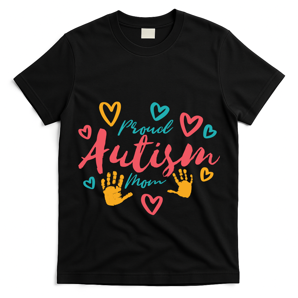 Proud Autism Mom Handprints T-Shirt