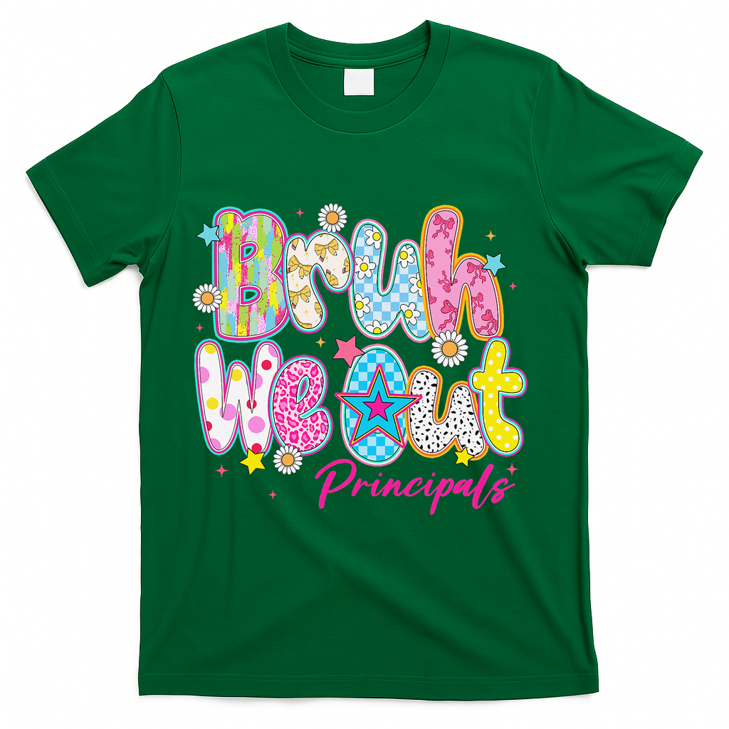 Preppy Bruh We Out Principals Last Day Of School Summer T-Shirt - Green