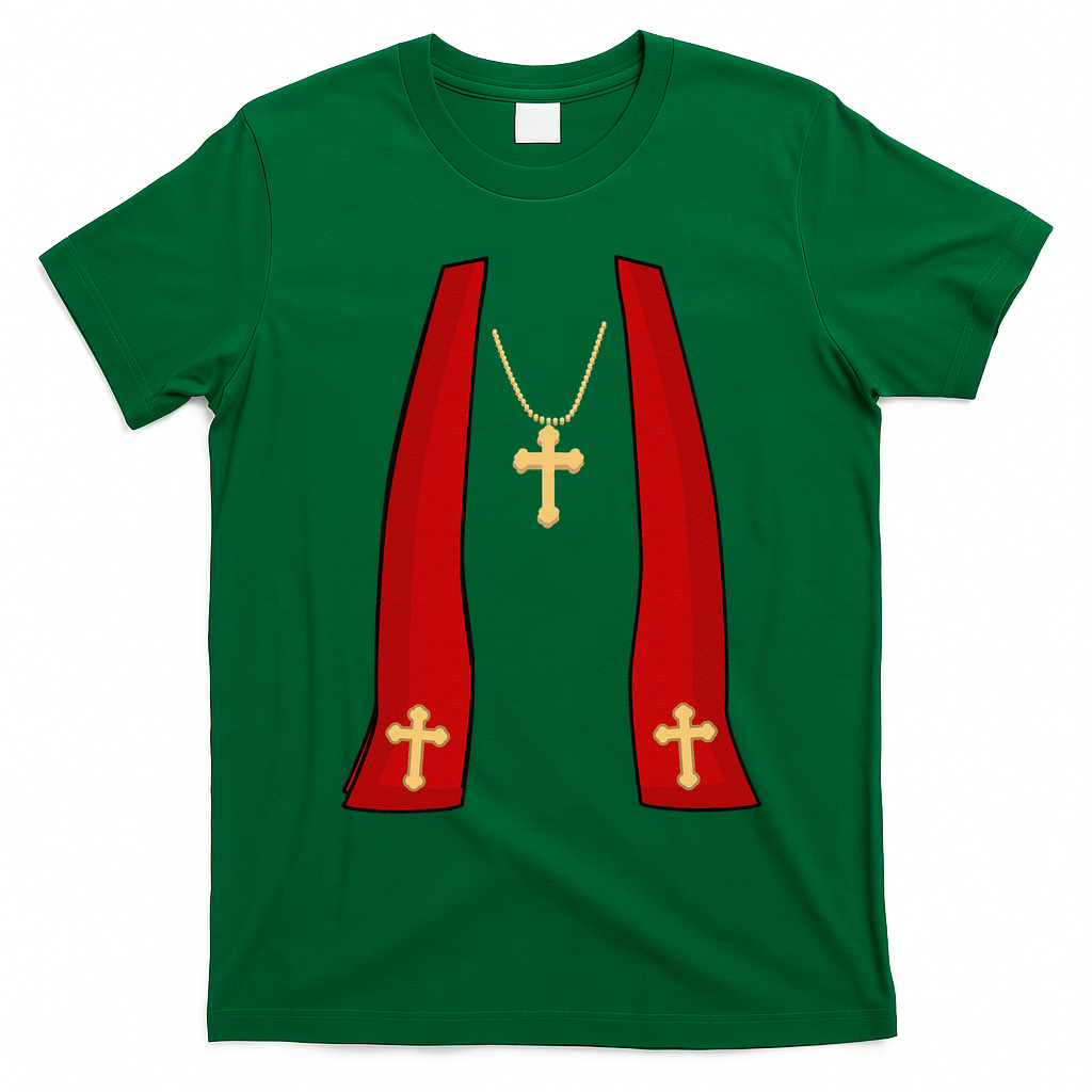 Pope Costume Halloween Costume Minister Priest T-Shirt - Irish Green