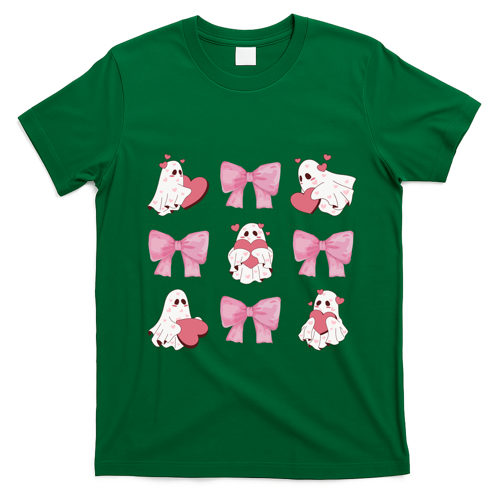 Pink Coquette Spooky Girly Halloween T-Shirt - Irish Green