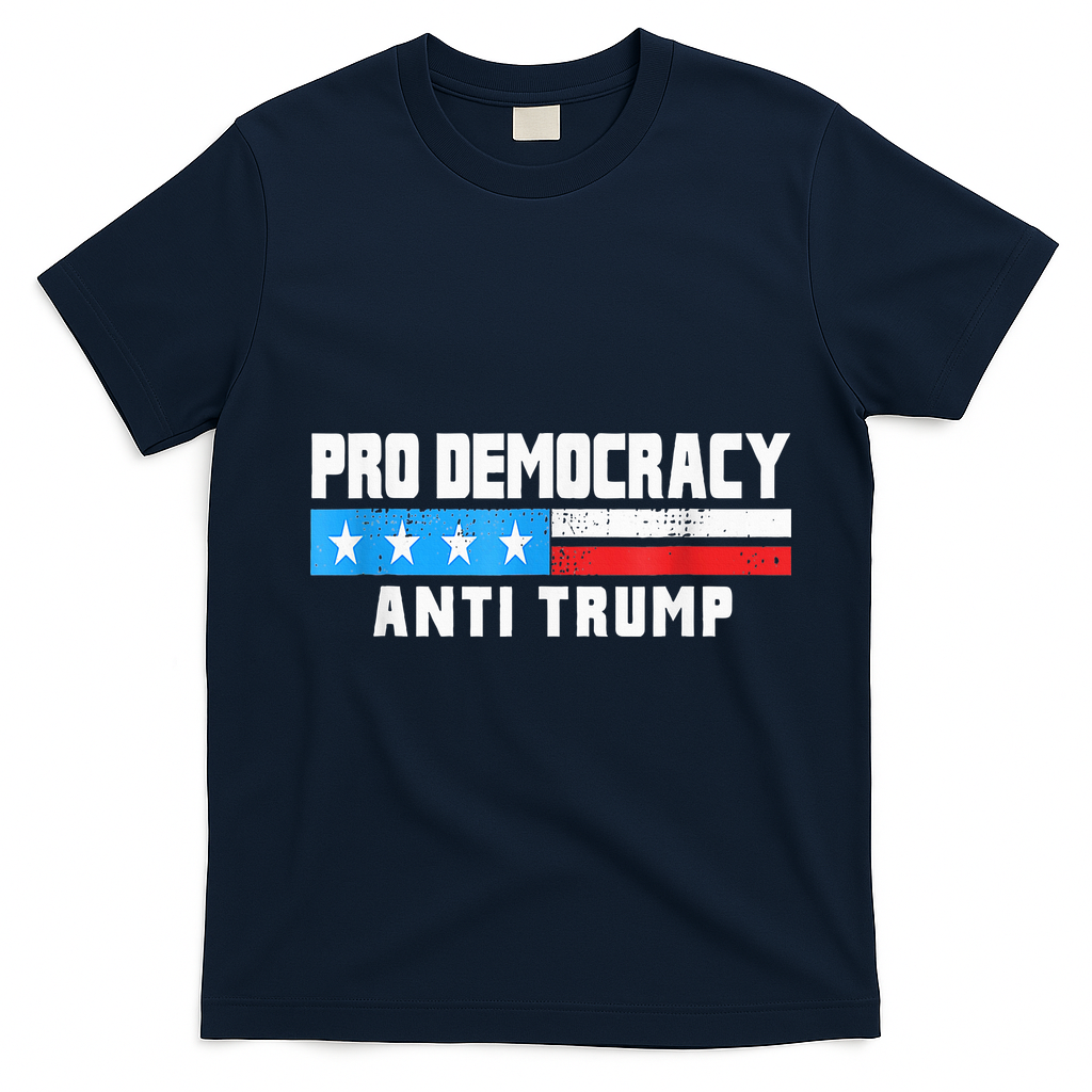 Pro Democracy Anti Trump T-Shirt - Navy Blue
