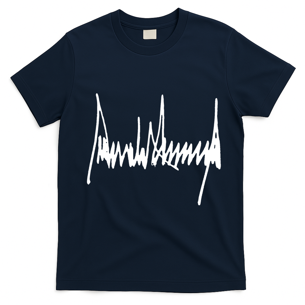 President Donald J Trump Signature T-Shirt - Navy Blue