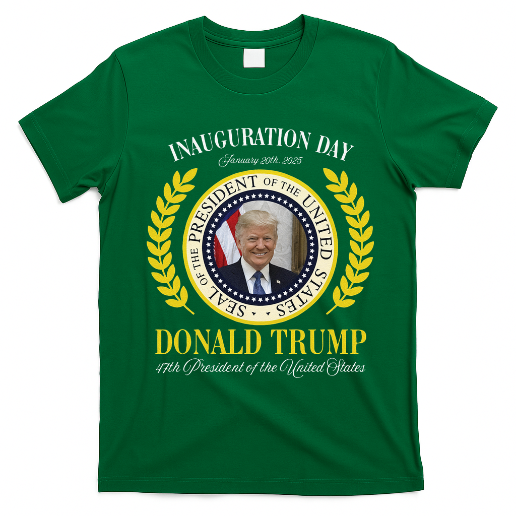 President Donald Trump Inauguration Day 2025 Memorabilia Gift T-Shirt - Irish Green