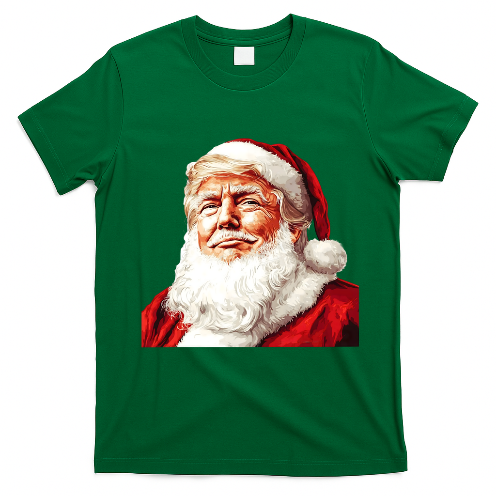 President Donald Trump Santa Claus T-Shirt - Irish Green