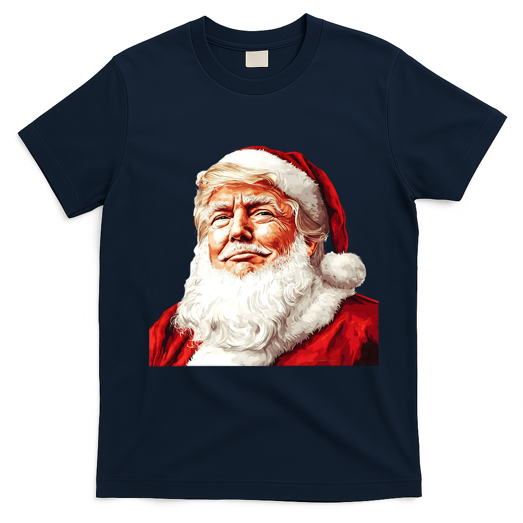 President Donald Trump Santa Claus T-Shirt - Navy Blue