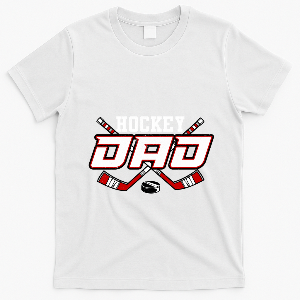Papa FatherS Day Vintage Hockey Dad Gift T-Shirt - White