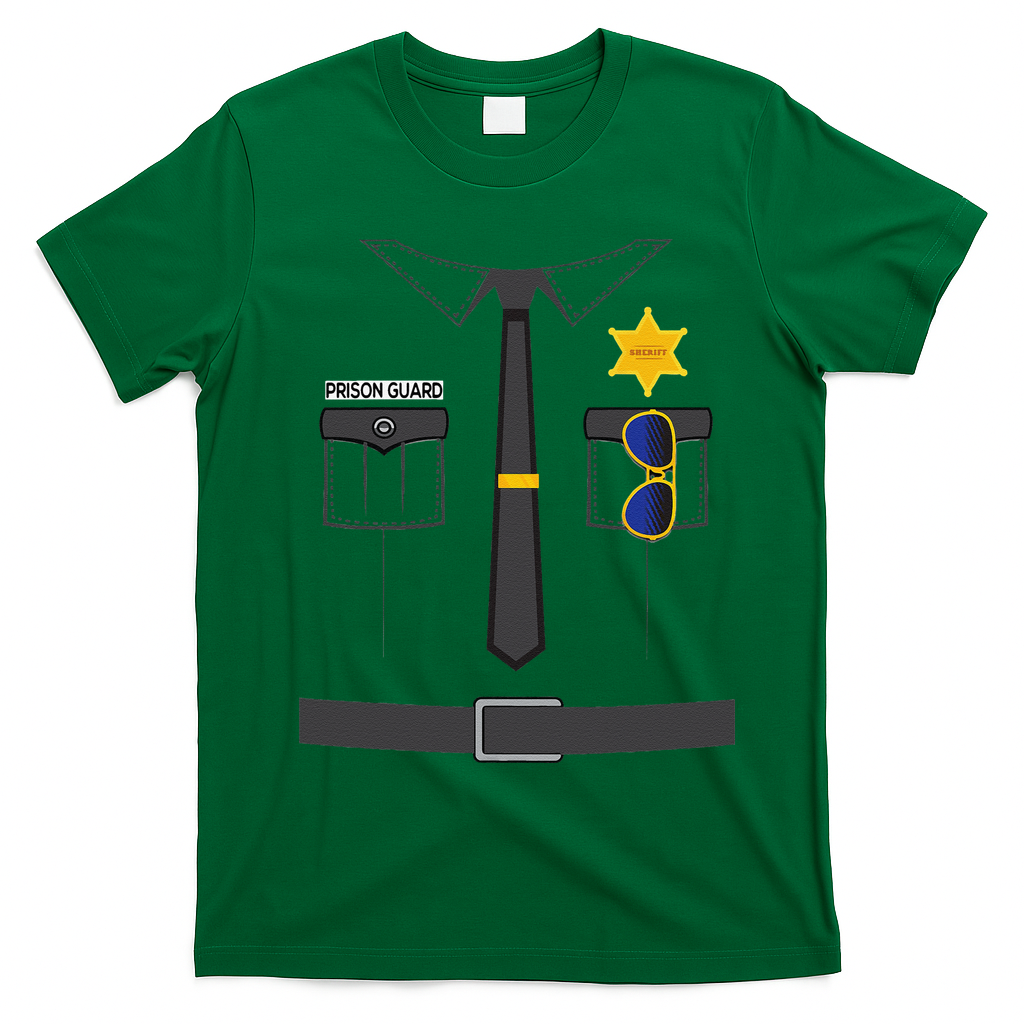 Prison Guard Correctional Officer Easy Halloween Costume Fun T-Shirt - Irish Green