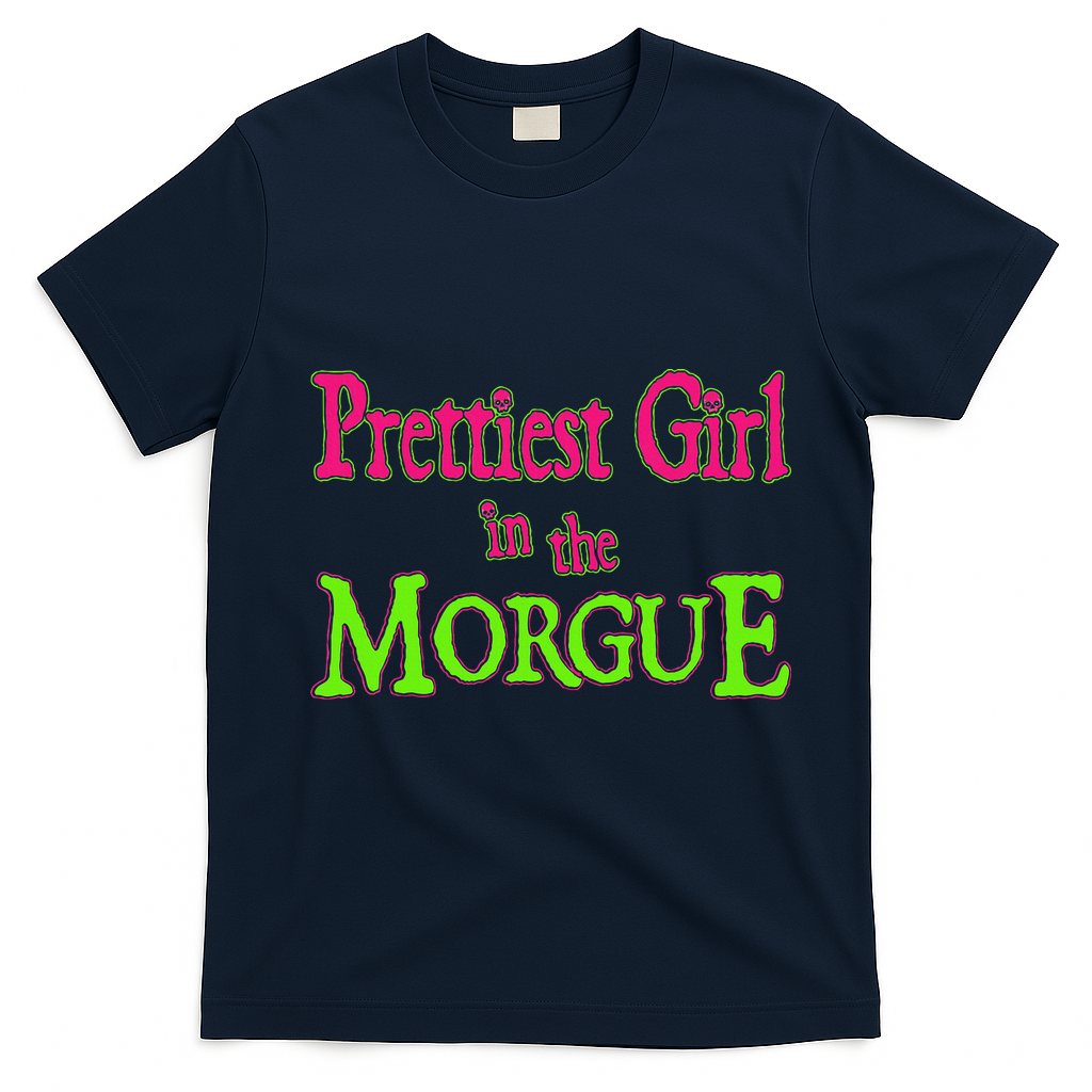 Prettiest Girl In The Morgue T-Shirt - Navy Blue