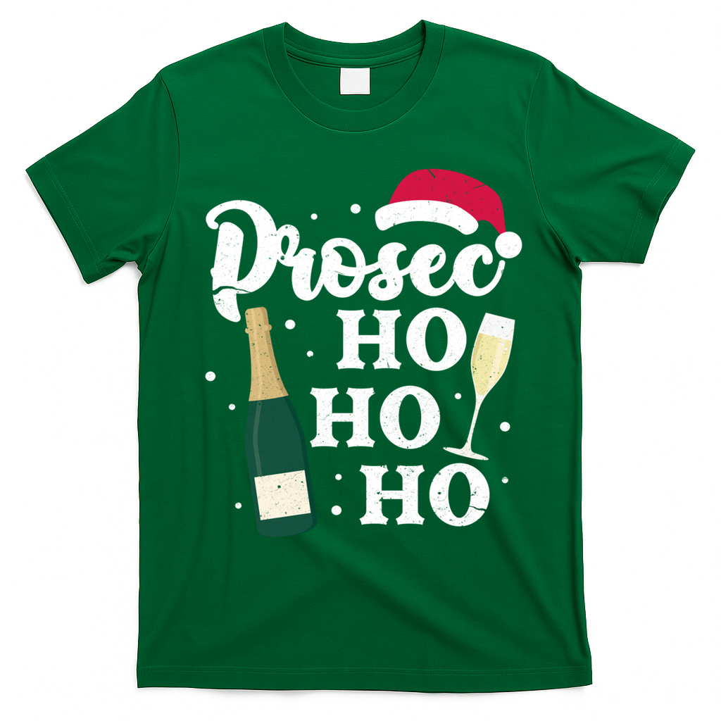 Prosec Ho Ho Ho Funny Presecco Christmas Vacation Meaningful Gift T-Shirt - Irish Green