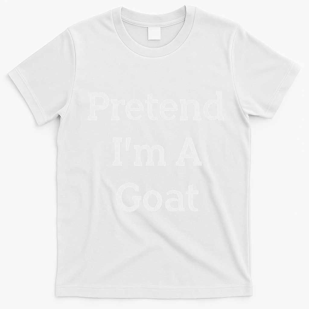 Pretend I'm A Goat Costume Party Funny Halloween Goat T-Shirt - White