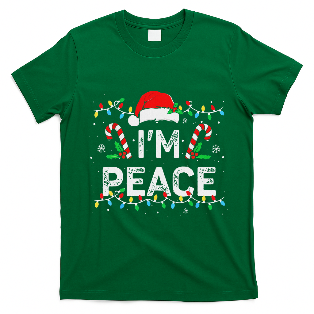 Peace I Come In Peace Couple Matching Ugly Christmas Sweater T-Shirt - Irish Green