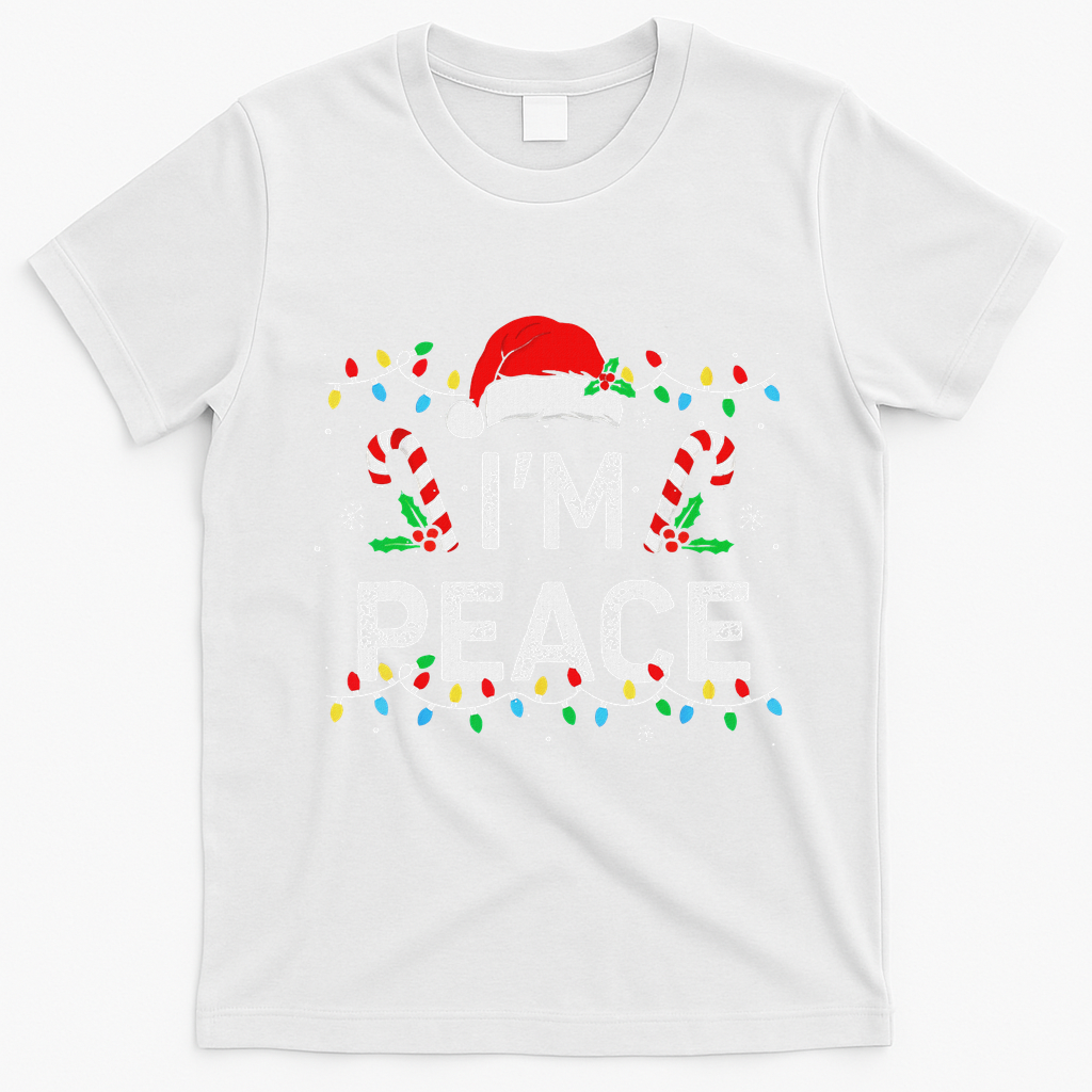 Peace I Come In Peace Couple Matching Ugly Christmas Sweater T-Shirt - White