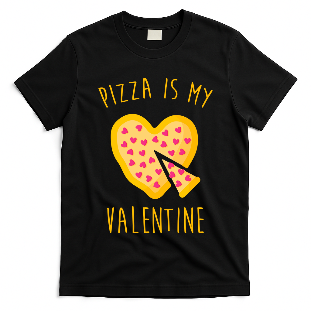 Pizza Is My Valentine Cute Heart T-Shirt