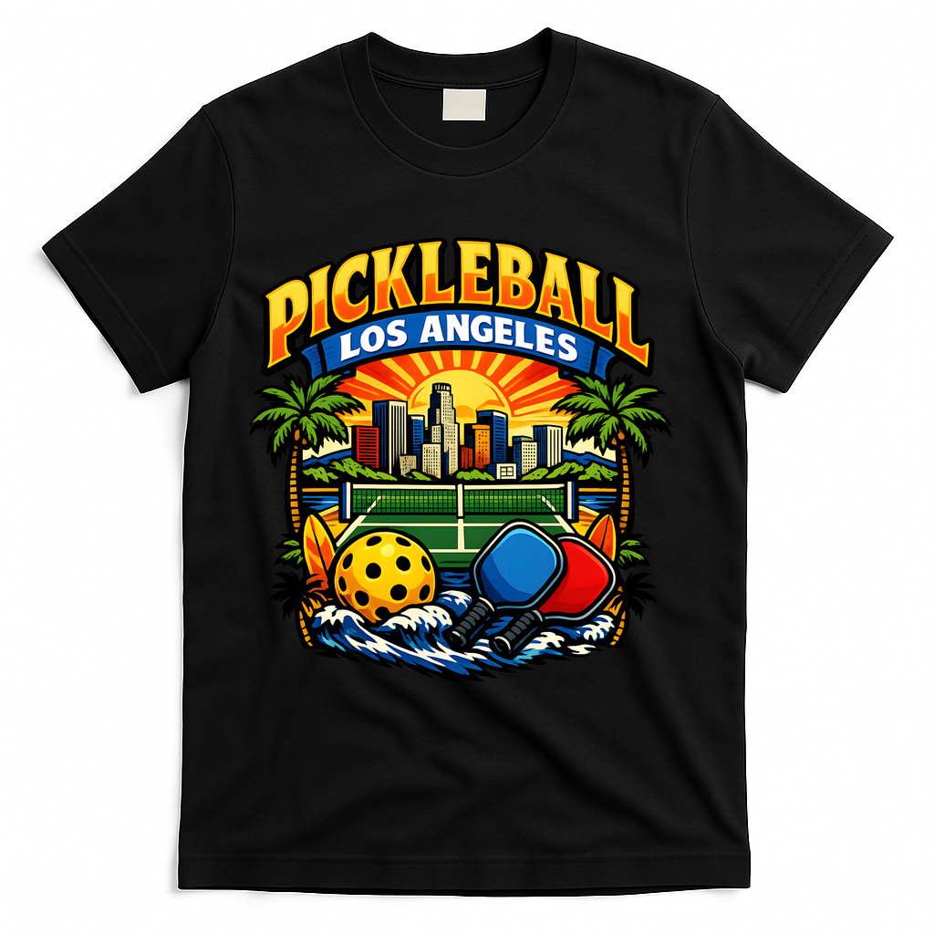 Pickleball Los Angeles Trip Vacation  T-Shirt - Black