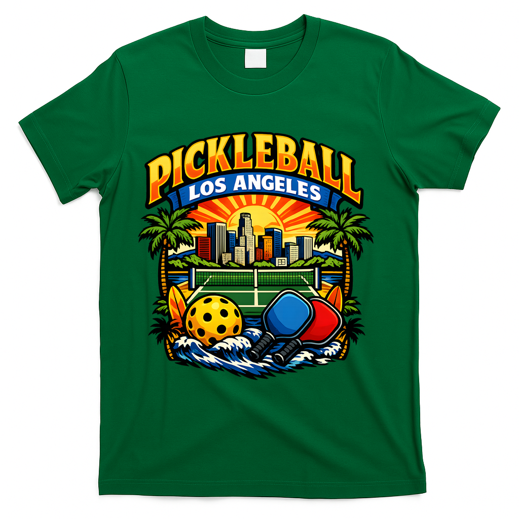 Pickleball Los Angeles Trip Vacation  T-Shirt - Green