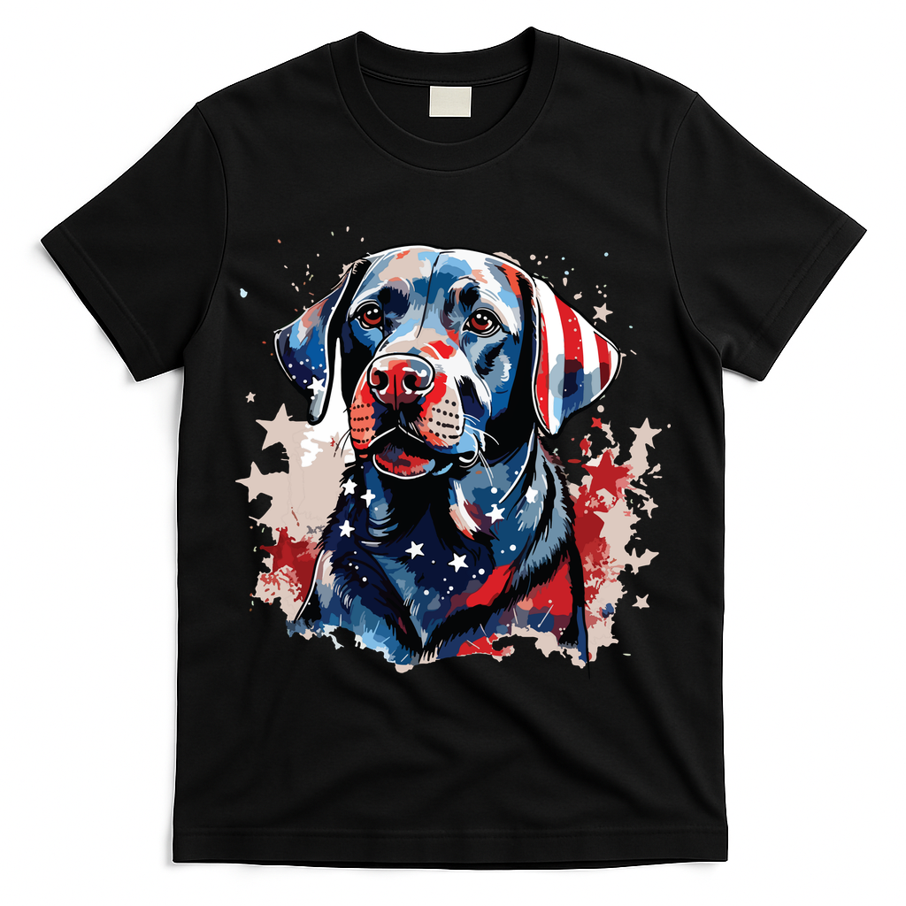 Patriotic Labrador Retriever Dog American Flag T-Shirt