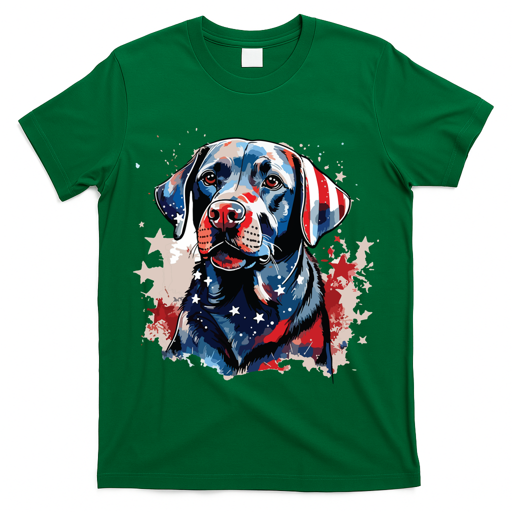Patriotic Labrador Retriever Dog American Flag T-Shirt