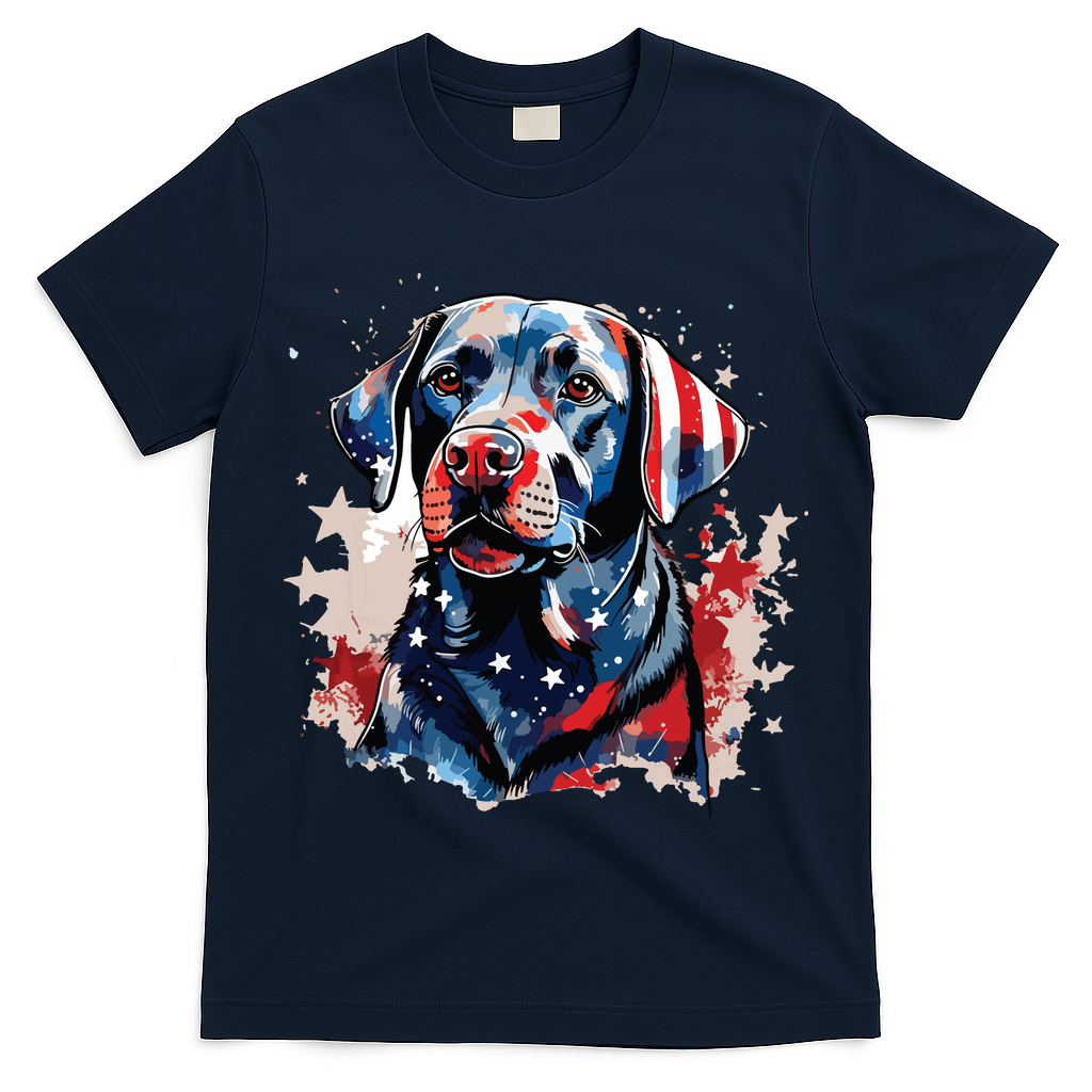 Patriotic Labrador Retriever Dog American Flag T-Shirt