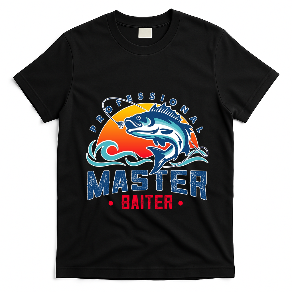 Pro Master Baiter Fishing Gifts T-Shirt - Black