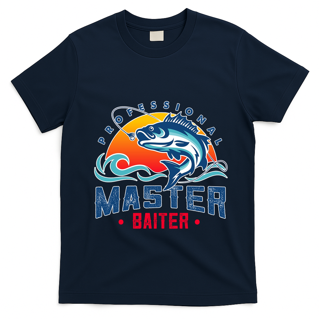 Pro Master Baiter Fishing Gifts T-Shirt - Navy Blue
