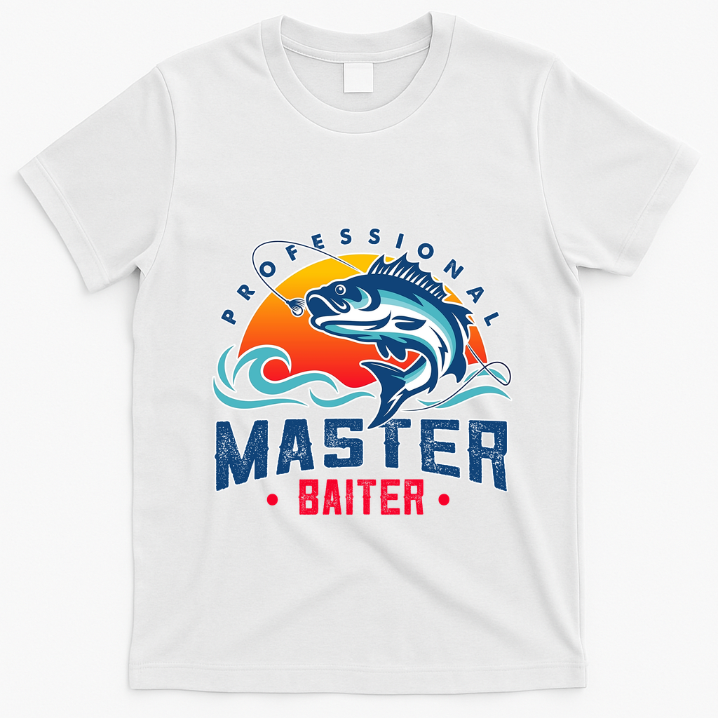 Pro Master Baiter Fishing Gifts T-Shirt - White
