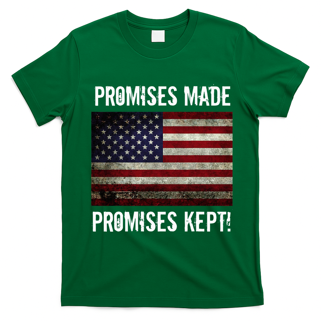 Promises Made Promises Kept 2025 Trump T-Shirt - Irish Green