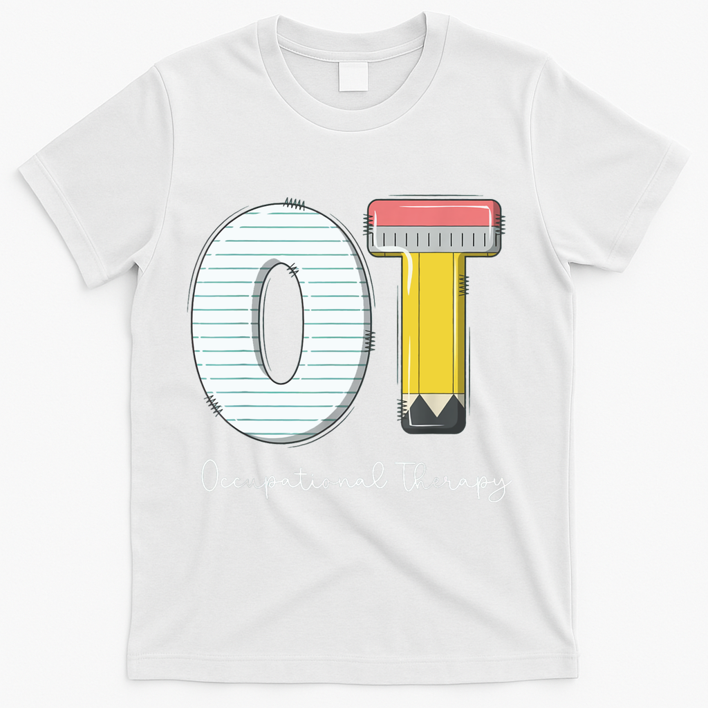 Pediatric Occupational Therapy Cute Pencil Back To School T-Shirt - White