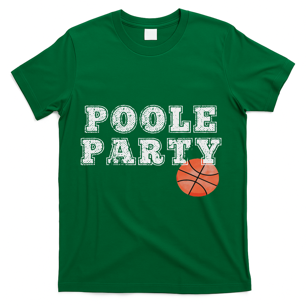 Poole Party Basketball T-Shirt - Green